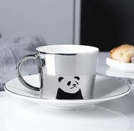 Чашка з блюдцем  "Дзеркальна панда" 250мл