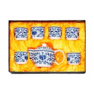 Подарочный набор "Синий дождь" (6 пиал, чайник). Изображение №2