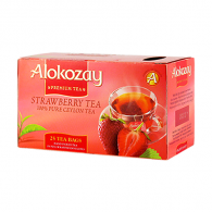Чай пакетированный Alokozay черный "Клубника" 2 г х 25