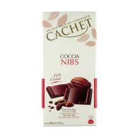 Шоколад чорний CACHET "Cocoa Nibs" 70% з какао-крупою 100 г