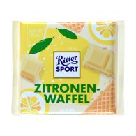 Шоколад белый Ritter sport "Лимонный мусс с хрустящими вафлями" 100 г