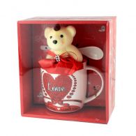Подарочный набор  "Love" (Чашка, ложка и мишка) 340 мл. Изображение №2