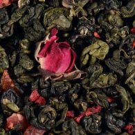 Зеленый ароматизированный чай Малина - роза