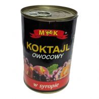 Фрукти консервовані МК фруктовий коктейль MK koktajl owocowy 410g/240g