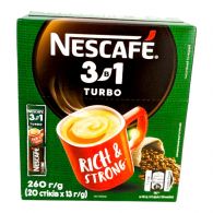 Nescafe 3в1 Turbo кавова суміш картонна коробка 20 стіків /13 гр 