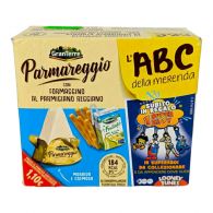 Дитячий ланч бокс з сиром та хлібними паличками Пармареджіо Parmareggio 25g 15g 125ml