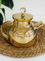 Чайник скляний "Золота перлина" 1500 мл. Изображение №4
