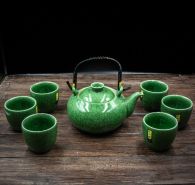 Набір для чайної церемонії на 6 персон "Колотий лід" зелений. Зображення №2
