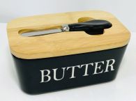 Маслянка з ножем "Butter" чорна