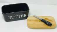 Маслянка з ножем "Butter" чорна. Зображення №2